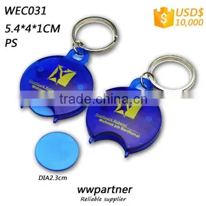 Custom Plastic Shopping Cart Coin Keychain With Custom Logo thumbnail-1