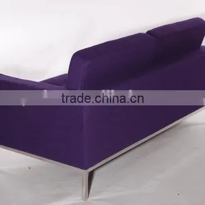 Two Seat Color Wool Fabric Living Room Furniture Deep Purple Sofa Sale thumbnail-5