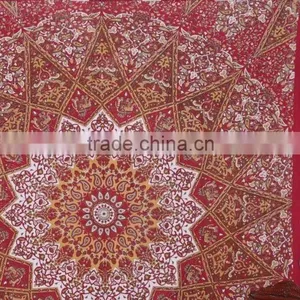 Red Mandala Tapestry Cotton Indian Tapestries Bohemian Wall Hanging Home Decor Beach Throw Bed Sheet Tapestry Indian Tapestries thumbnail-2