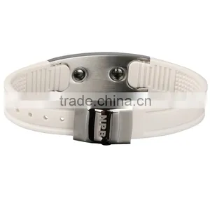 P036 Noproblem New Energy FDA Tourmaline Germanium Fashion Casual Stainless Steel Silicone Bracelet Charm Jewelry thumbnail-3