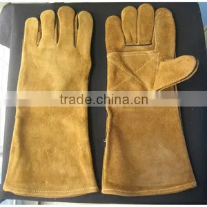 High Quality Cow Split Leather Reiforcement Palm Welding Glove thumbnail-1