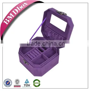 Octagonal Shape Faux Suede Storage Boxes for Jewelry Wholesale thumbnail-1