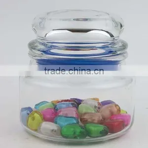 Round Clear Glass Candle Jar With Glass Lid thumbnail-3