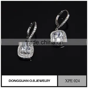 Square Diamond Earring /hot Selling Earring /925 Silver Earring thumbnail-1