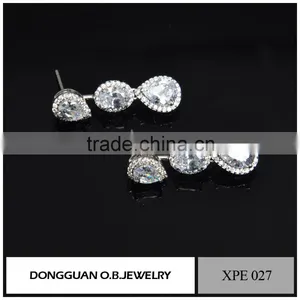Fashion Silver Jewellery Crystal Earring Studs Wholesale For Ladies On Wholesale thumbnail-4