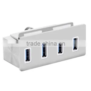 CZH 4 Ports Aluminum USB 3.0 Hub for LCD Display, Shelves or Desks That is 1" Thick or Less [sliver] thumbnail-3