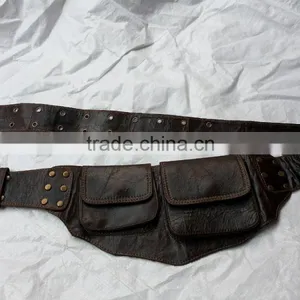 Leather Belt Bag With Pockets/bum Bag Belts/hip Waist Pockets Belts thumbnail-1