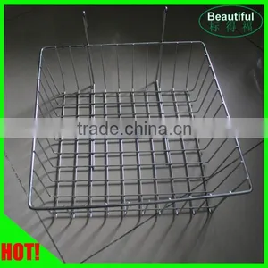 Metal Wire Mesh Slatwall Basket,display Basket,supermarket Hanging Basket thumbnail-1