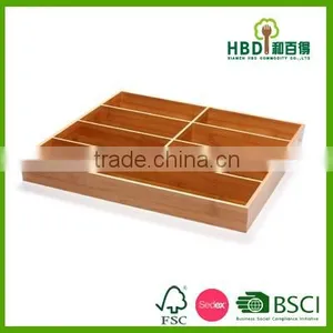 High Quality Wholesale Wooden Bamboo Cutlery Tray, Flatware Tray, Flatware Organizer thumbnail-1