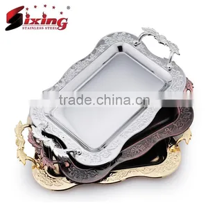 New Decoration Stainless Steel Square Tray/Stainless Steel Dinner Tray thumbnail-1