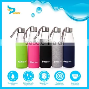 Borosilicate Glass Water Bottle 2016 Promotional Cheap Durable Unbreakable Glass Water Bottle thumbnail-1