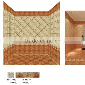 3D Ink-jet Printing Technology Porcelain Glazed Wood Finish Ceramic Tiles thumbnail-1