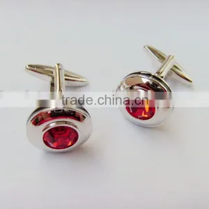 Cufflink for Promotion, Quality Cufflinks With Red Cystal thumbnail-1