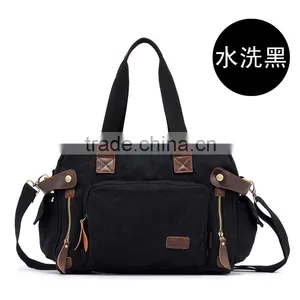 Vintage Canvas Shoulder Bag For Girls Lady Handbag Lady Tote Bag Shoulder Bags For College Khaki Color thumbnail-6