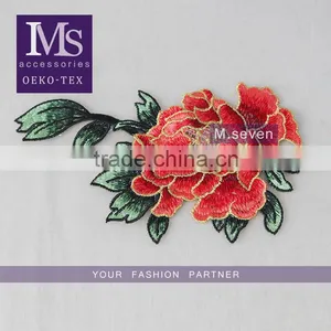 Hot Sales Large Sew on Patches Embroidery Christmas Patch Rose Pattern for Dress thumbnail-1