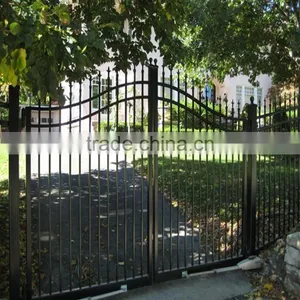 Custom Height and Colors Steel Main Gate Designs Electrostatic Spraying thumbnail-3