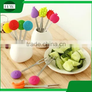 Silicone Stainless Steel Ceramic Tableware Cartoon Fruit Fork Set thumbnail-1