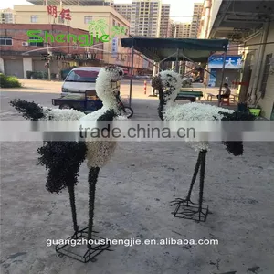 SJLJ013599 Artificial Red-crawned Crane Fake Plastic Topiary Animal for Garden Home Decoration thumbnail-1