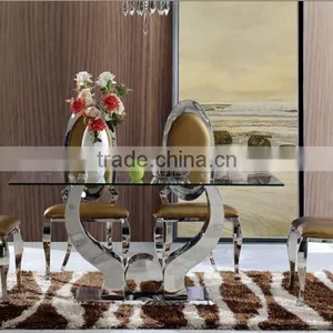2015 Best Seller Marble Dining Table/stainless Steel Dining Table AH 2197 thumbnail-2