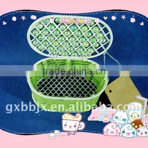 Green Pearl & Paper Rope Wire Colorful Storage Boxes With Lid thumbnail-1