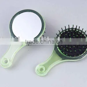 Plastic Round Shape Hairbrush Mirror Travel Mirror Pocket Mirror thumbnail-1