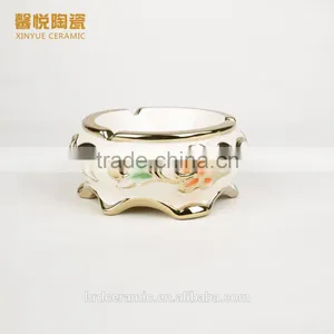 Hot Sale Smoking Clear Ashtray, High Electroplating Ceramic Ashtray thumbnail-1