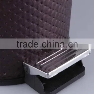Printed Plastic Trash Can Stainless Steel Pedal Rubbish Bin Household Garbage Can thumbnail-5