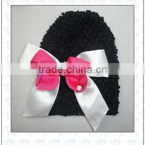 Hair Band Cap With 2layers Butterfly Organic Cotton Beanies for Infant and Toddle thumbnail-1