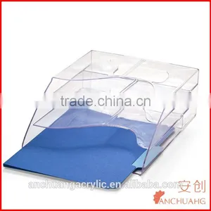 Clear Acrylic Officemate Multi-Use Literature Holder Brochure Rack With Tiered Dividable Pockets thumbnail-2