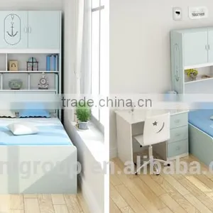 Pink and Blue Bed Children Bedroom Furniture Storage Multifuntional Combined-bed for Kids thumbnail-6