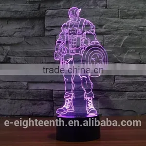2017 New 3D Illusion Night Light 7 Color Change LED Desk Table Lamp Toys thumbnail-1