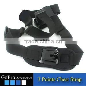 2016 New Wholesale Cheap Gopros Shoulder Strap 3 Point Chest Strap for Sports Camera Accessory thumbnail-2