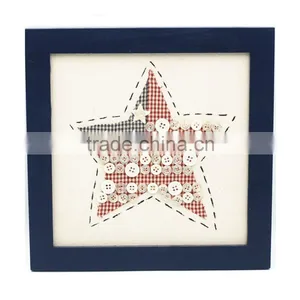 2017 Hot Sale for National Day Beautiul Star Many Buttons Fabric Wood Shadow Box Frame thumbnail-1