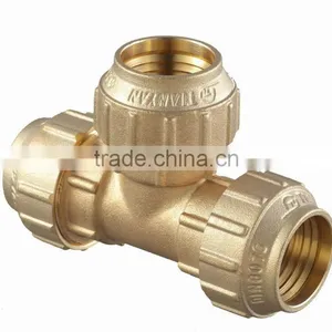 PE PIPE BRASS FITTING TEE thumbnail-1