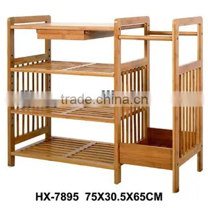 Bamboo 4 Tier Shoe Rack, Shoe Shelf for Home-Using thumbnail-4