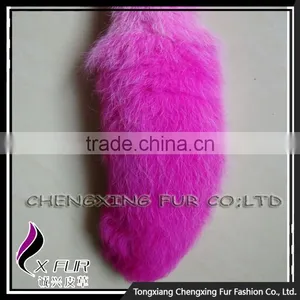 CX-R-25C Wholesale Good Quality Cute Custom Dyed Fox Tails Keychain thumbnail-2