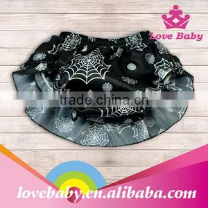 Wholesale Baby Ruffle Bloomers With Cobweb Print Baby Bloomers Triple Ruffle Bloomers thumbnail-1