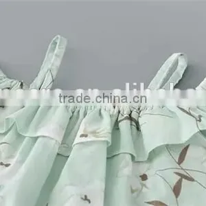 2016 Summer Girl Kids Clothes Stylish Designs White Spaghetti Strap T-shirt Cotton Baby Girls Dress Set thumbnail-5
