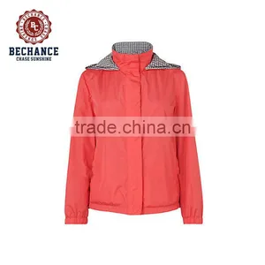 Woman Nylon Hood High Neck Parka NA097 thumbnail-1