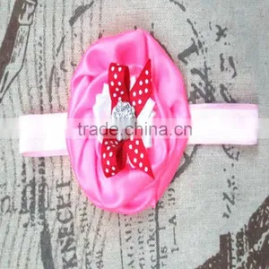 Boutique Infant Ruffled Rosette Rhinestone Flower Baby Bows Headband Wholesale thumbnail-6
