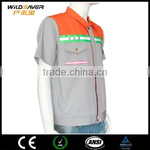 Work Flashing Safety Hi-vis 100% Cotton Reflective T-shirt thumbnail-1