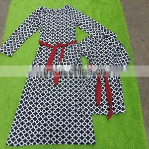 Mom and me Dress Clothes Party Clothes Sets Long Sleeves Dress me and Mom Machting Dress thumbnail-3