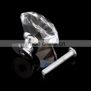 2017 Hot Sale 10 Pcs/Pack 30mm Diamond Shape Crystal Glass Drawer Cabinet Knobs Pull Handles Door Wardrobe Hardware Accessories thumbnail-3