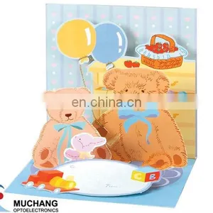 3D LED Light up Handmade Paper Greeting Cards With Music Chip thumbnail-3