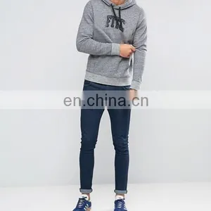 Hot Applique Logo Mens Hoodie Fashion 2016 in Grey thumbnail-4