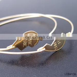 Fashion Gold Friendship Charm Broken Heart Bracelet for Best Friends thumbnail-1