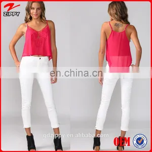 2016 New Women White Skinny Jeans.Lace Crotchet Detailing thumbnail-1