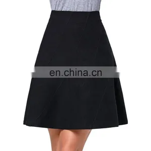 Kate Kasin Multi Panel Scallop Seam High Stretchy A-Line Skirt KK000291-1 thumbnail-1