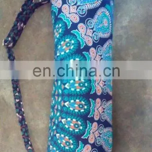 Indian Handmade-Mandala-Cotton-Yoga-Mat-Bag-with-Shoulder-Strap YOGA MAT BAG ~ Hand Created ~ Mandala Yoga Bag thumbnail-1