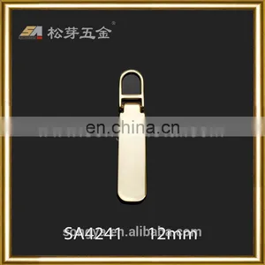Gold Plated Zipper Pull, Customized Zinc Alloy Puller, Glossy Finished Zipper Pull Tabs thumbnail-1